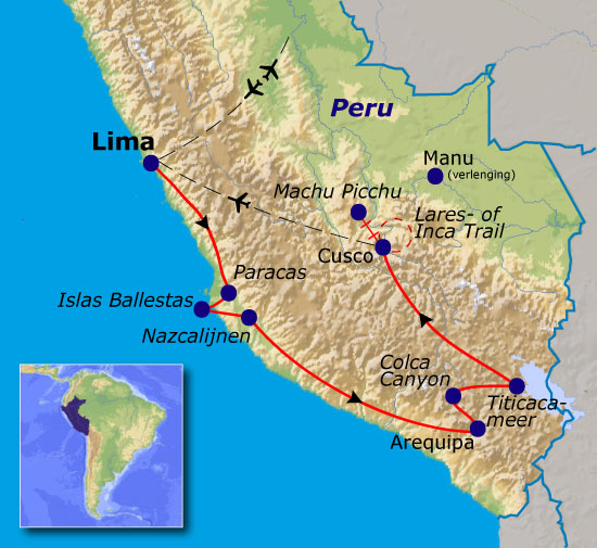peru route overzicht